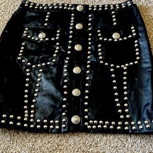 Brand New Studded Leather Skirt European Size XL/U.S. Size L